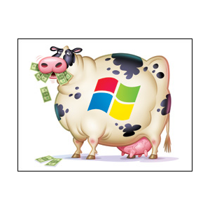 Microsoft vache à lait - Ici, le message à faire passer !
