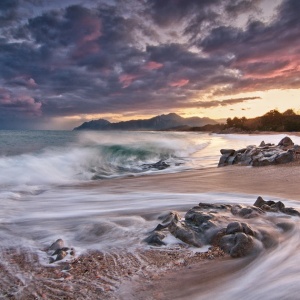 Beach at Sunset Sardinia by Raffaele Cabras